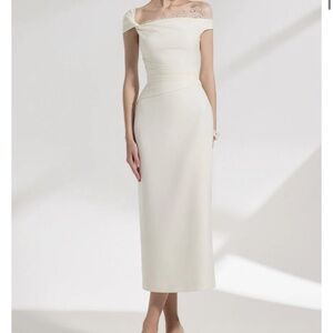 Chic One Shoulder bridal wedding White Dress